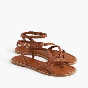 J.Crew Braided Strappy Sandals in Brown, Size 8